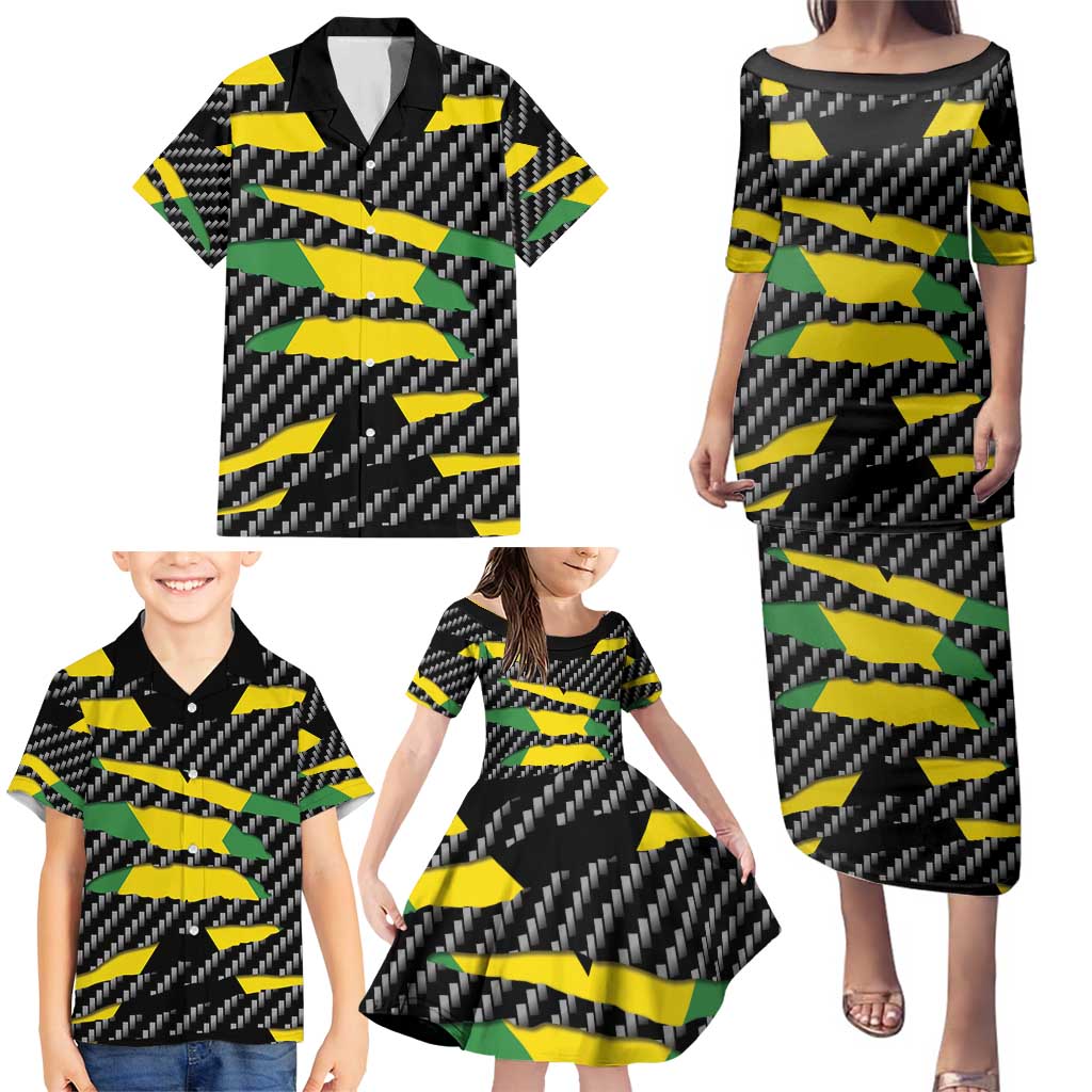 Jamaica Beast Family Matching Puletasi and Hawaiian Shirt Ripped Flag Graphic - Wonder Print Shop
