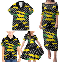 Jamaica Beast Family Matching Puletasi and Hawaiian Shirt Ripped Flag Graphic - Wonder Print Shop