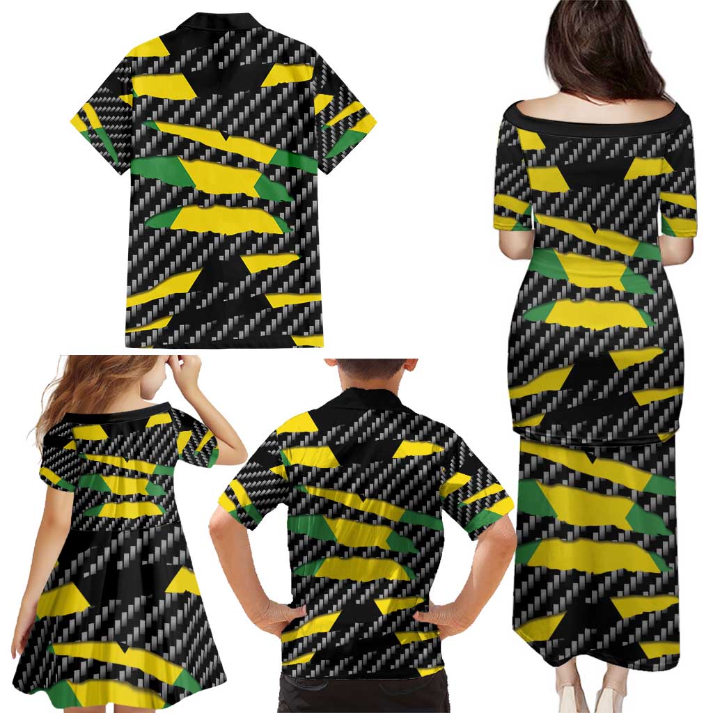 Jamaica Beast Family Matching Puletasi and Hawaiian Shirt Ripped Flag Graphic - Wonder Print Shop
