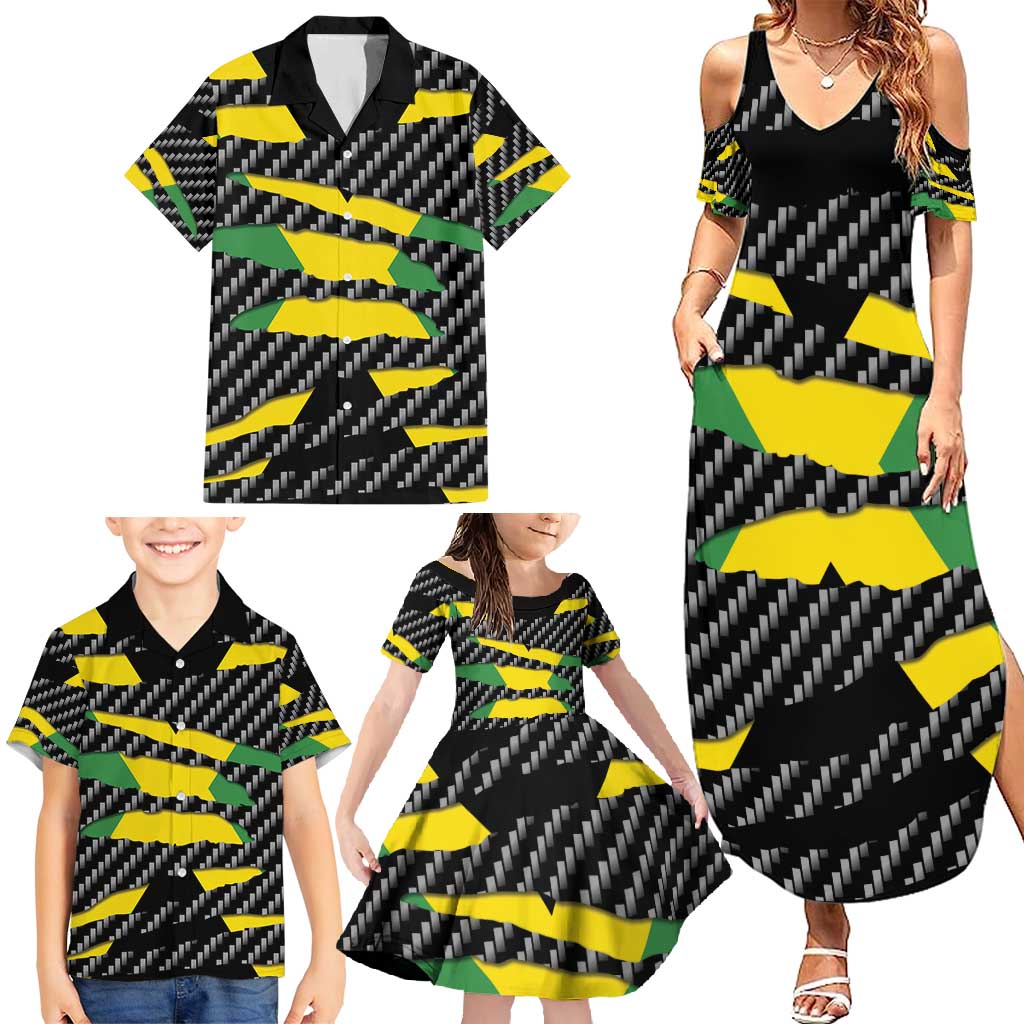 Jamaica Beast Family Matching Summer Maxi Dress and Hawaiian Shirt Ripped Flag Graphic - Wonder Print Shop