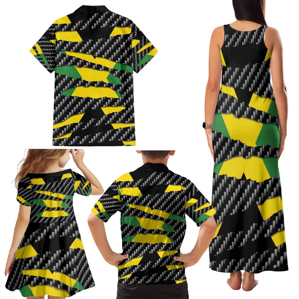 Jamaica Beast Family Matching Tank Maxi Dress and Hawaiian Shirt Ripped Flag Graphic - Wonder Print Shop