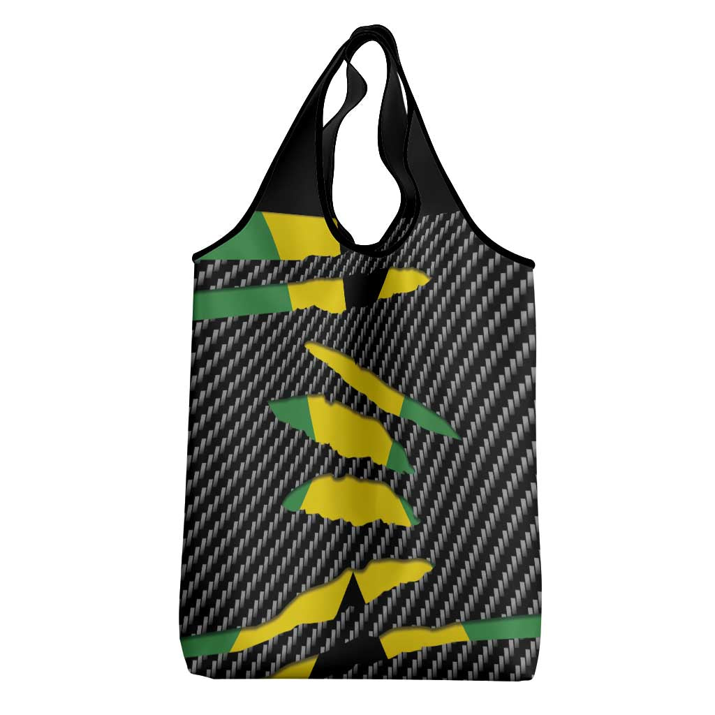 Jamaica Beast Grocery Bag Ripped Flag Graphic - Wonder Print Shop