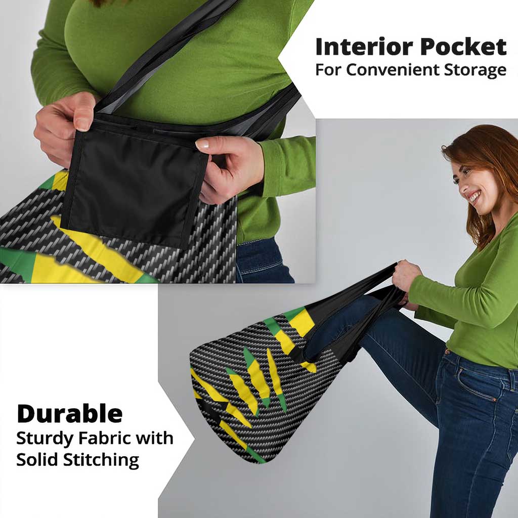 Jamaica Beast Grocery Bag Ripped Flag Graphic - Wonder Print Shop