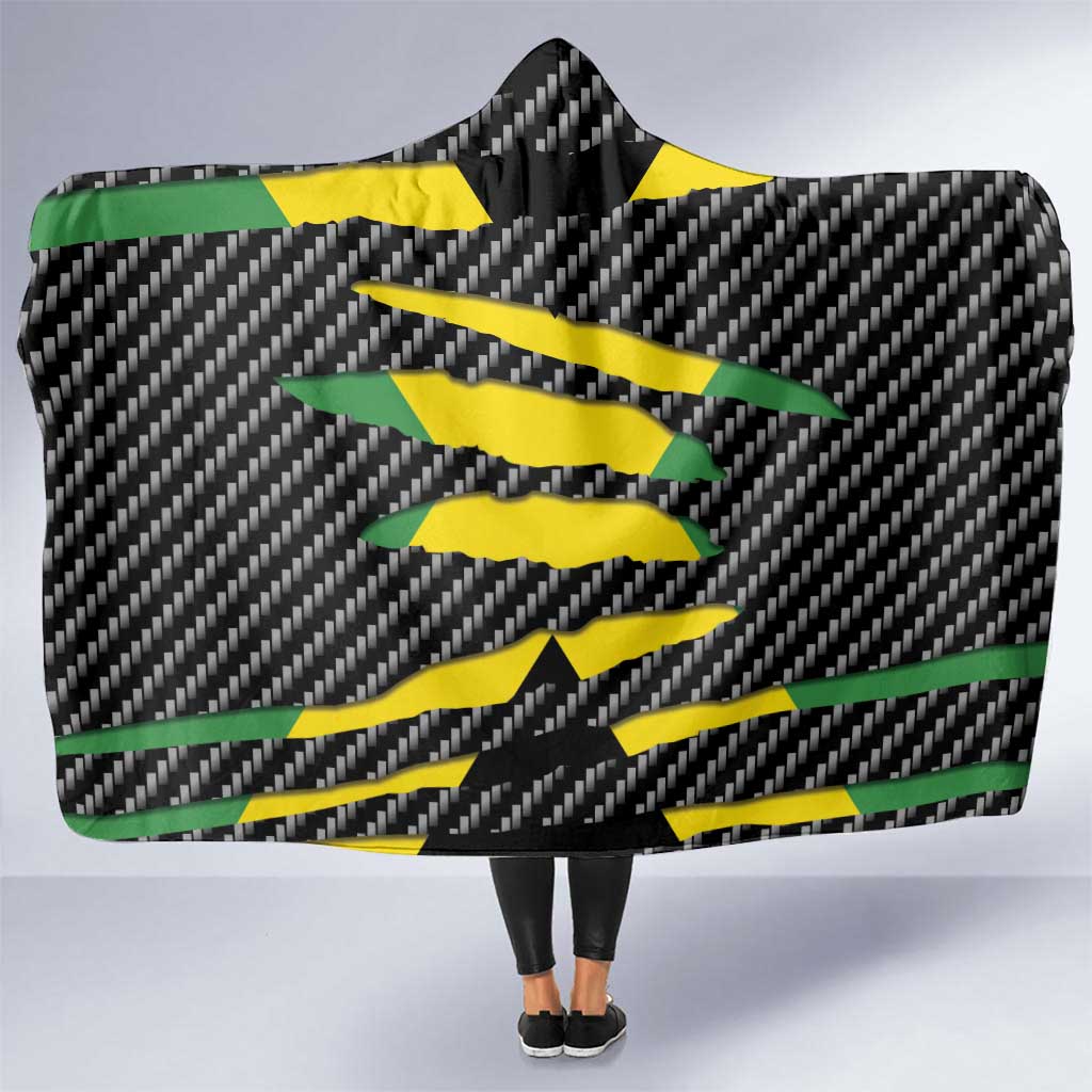Jamaica Beast Hooded Blanket Ripped Flag Graphic - Wonder Print Shop