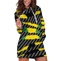Jamaica Beast Hoodie Dress Ripped Flag Graphic - Wonder Print Shop