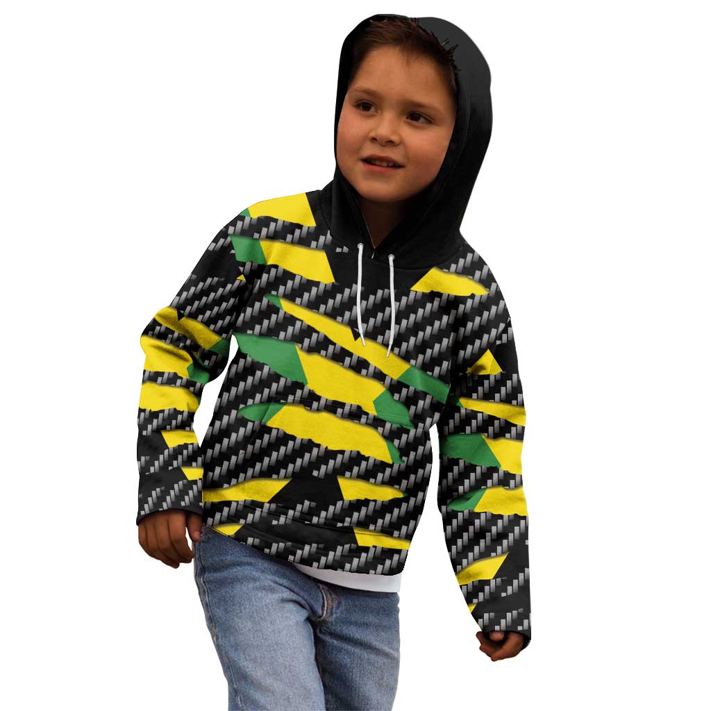 Jamaica Beast Kid Hoodie Ripped Flag Graphic - Wonder Print Shop