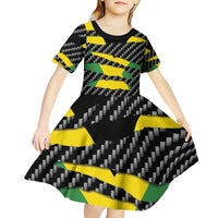 Jamaica Beast Kid Short Sleeve Dress Ripped Flag Graphic - Wonder Print Shop