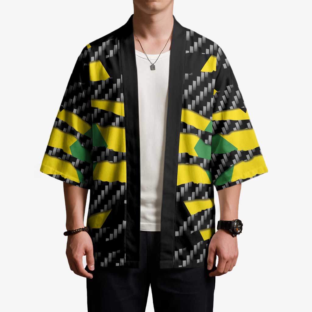 Jamaica Beast Kimono Ripped Flag Graphic - Wonder Print Shop