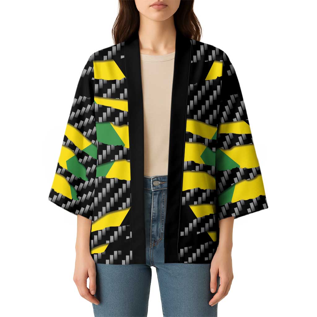 Jamaica Beast Kimono Ripped Flag Graphic - Wonder Print Shop