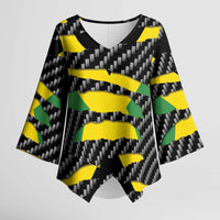 Jamaica Beast Kimono Sleeve Blouse Ripped Flag Graphic - Wonder Print Shop