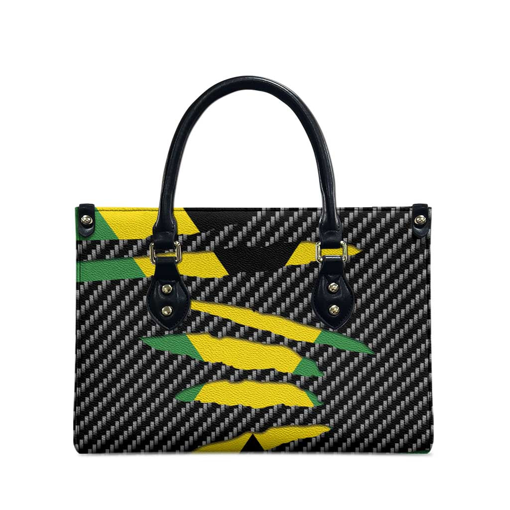 Jamaica Beast Leather Bag Ripped Flag Graphic - Wonder Print Shop