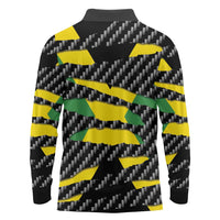 Jamaica Beast Long Sleeve Polo Shirt Ripped Flag Graphic - Wonder Print Shop