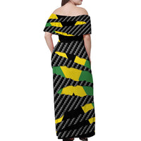 Jamaica Beast Off Shoulder Maxi Dress Ripped Flag Graphic - Wonder Print Shop