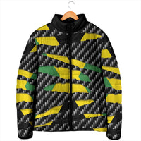 Jamaica Beast Padded Jacket Ripped Flag Graphic - Wonder Print Shop