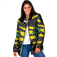 Jamaica Beast Padded Jacket Ripped Flag Graphic - Wonder Print Shop