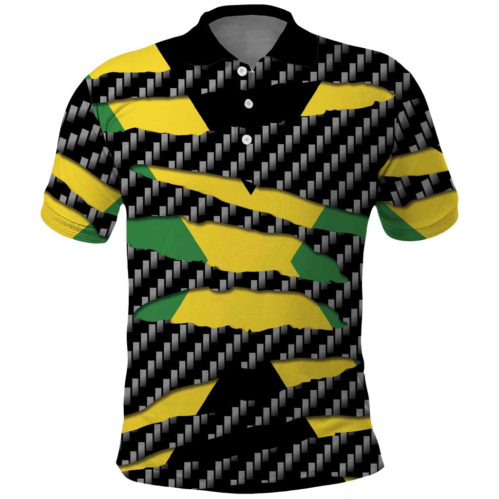 Jamaica Beast Polo Shirt Ripped Flag Graphic - Wonder Print Shop