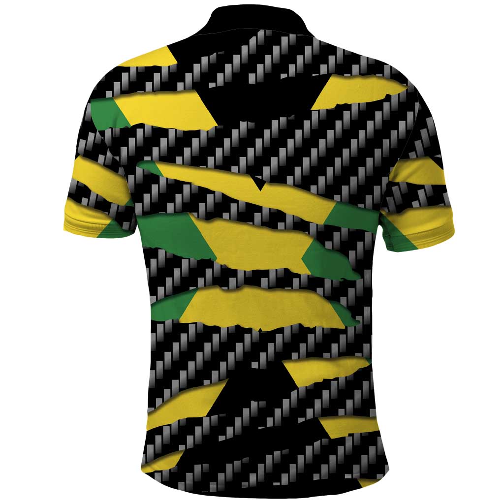 Jamaica Beast Polo Shirt Ripped Flag Graphic - Wonder Print Shop