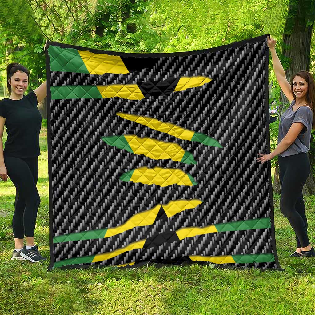 Jamaica Beast Quilt Ripped Flag Graphic - Wonder Print Shop