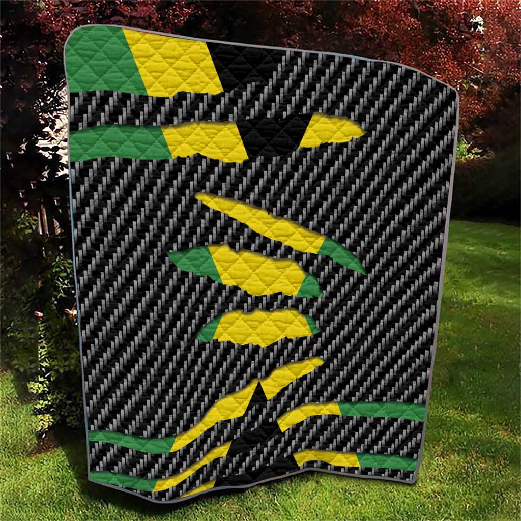Jamaica Beast Quilt Ripped Flag Graphic - Wonder Print Shop