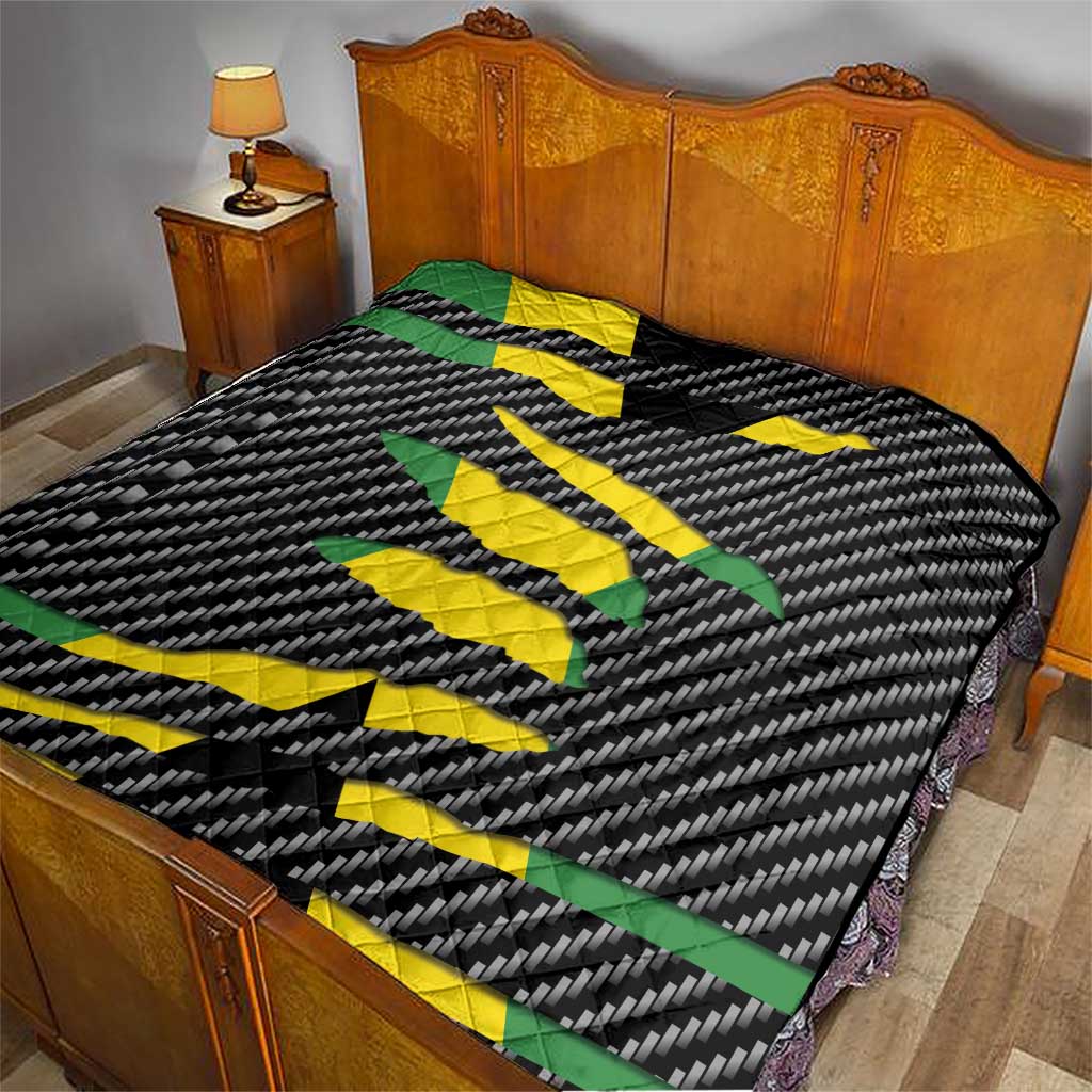 Jamaica Beast Quilt Ripped Flag Graphic - Wonder Print Shop