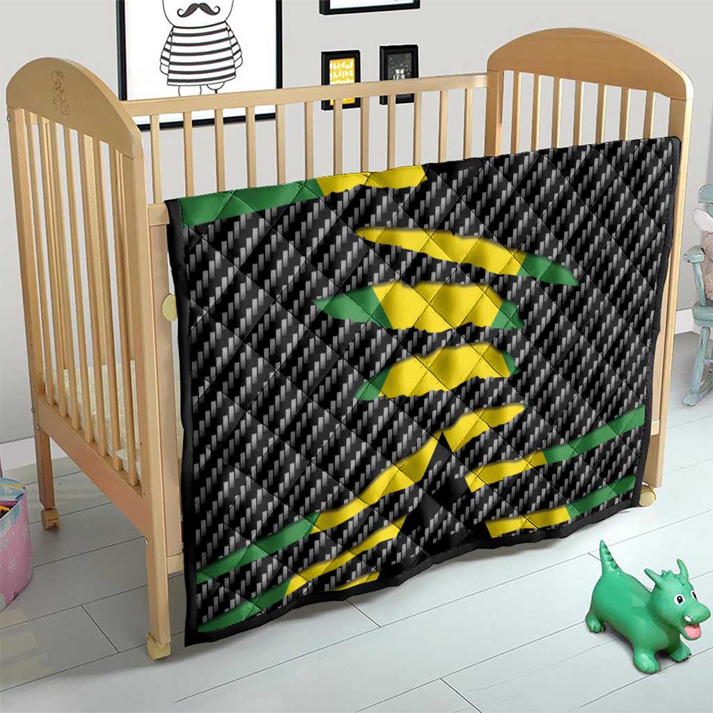 Jamaica Beast Quilt Ripped Flag Graphic - Wonder Print Shop