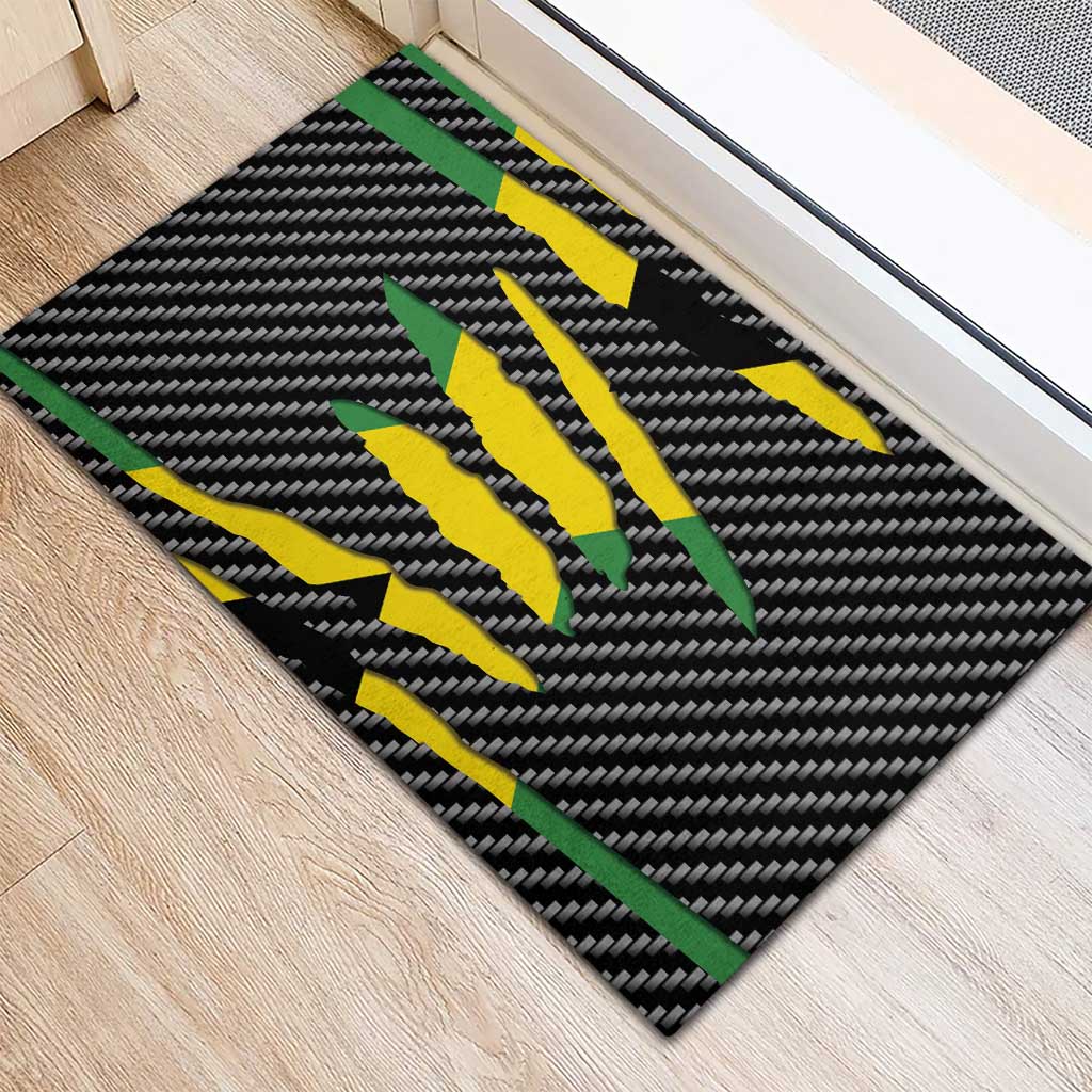 Jamaica Beast Rubber Doormat Ripped Flag Graphic - Wonder Print Shop