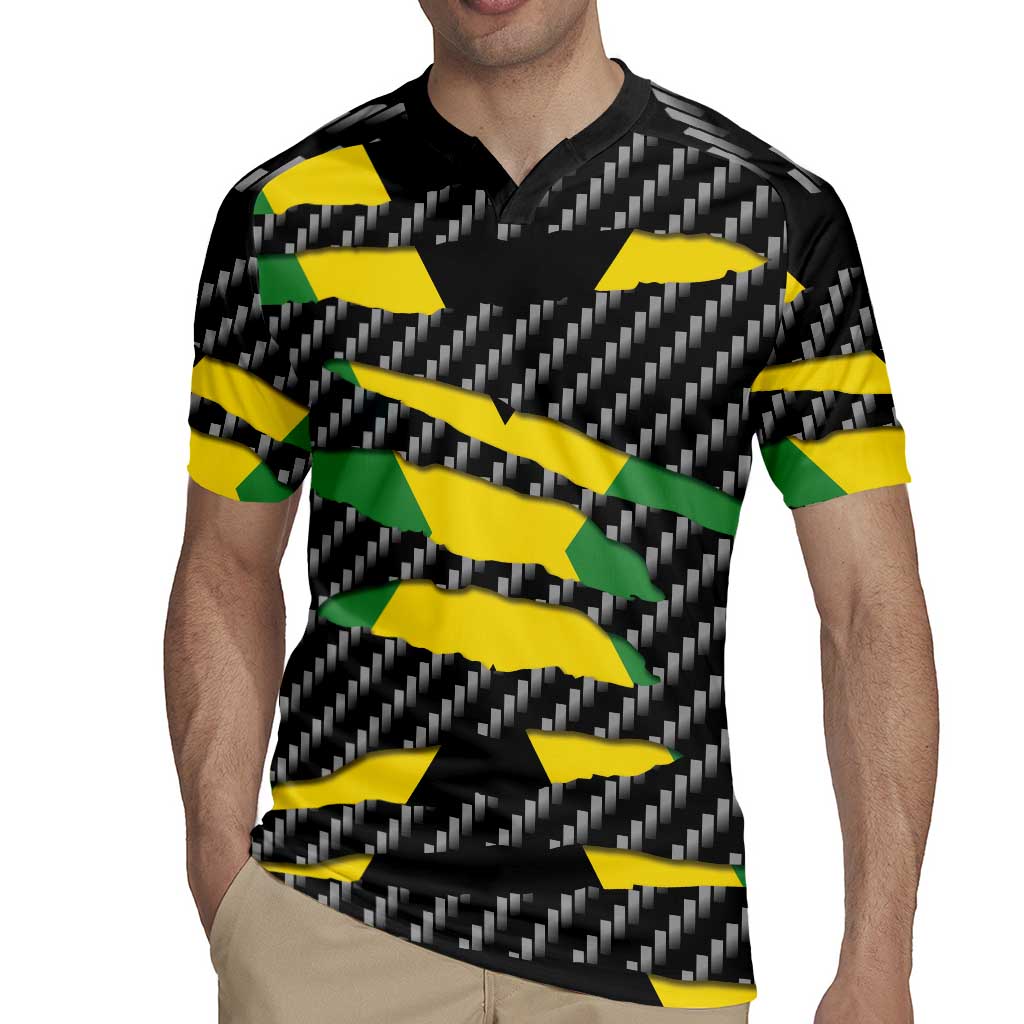 Jamaica Beast Rugby Jersey Ripped Flag Graphic - Wonder Print Shop