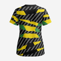 Jamaica Beast Scrub Top Ripped Flag Graphic - Wonder Print Shop