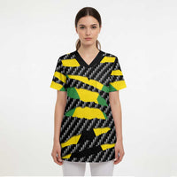 Jamaica Beast Scrub Top Ripped Flag Graphic - Wonder Print Shop