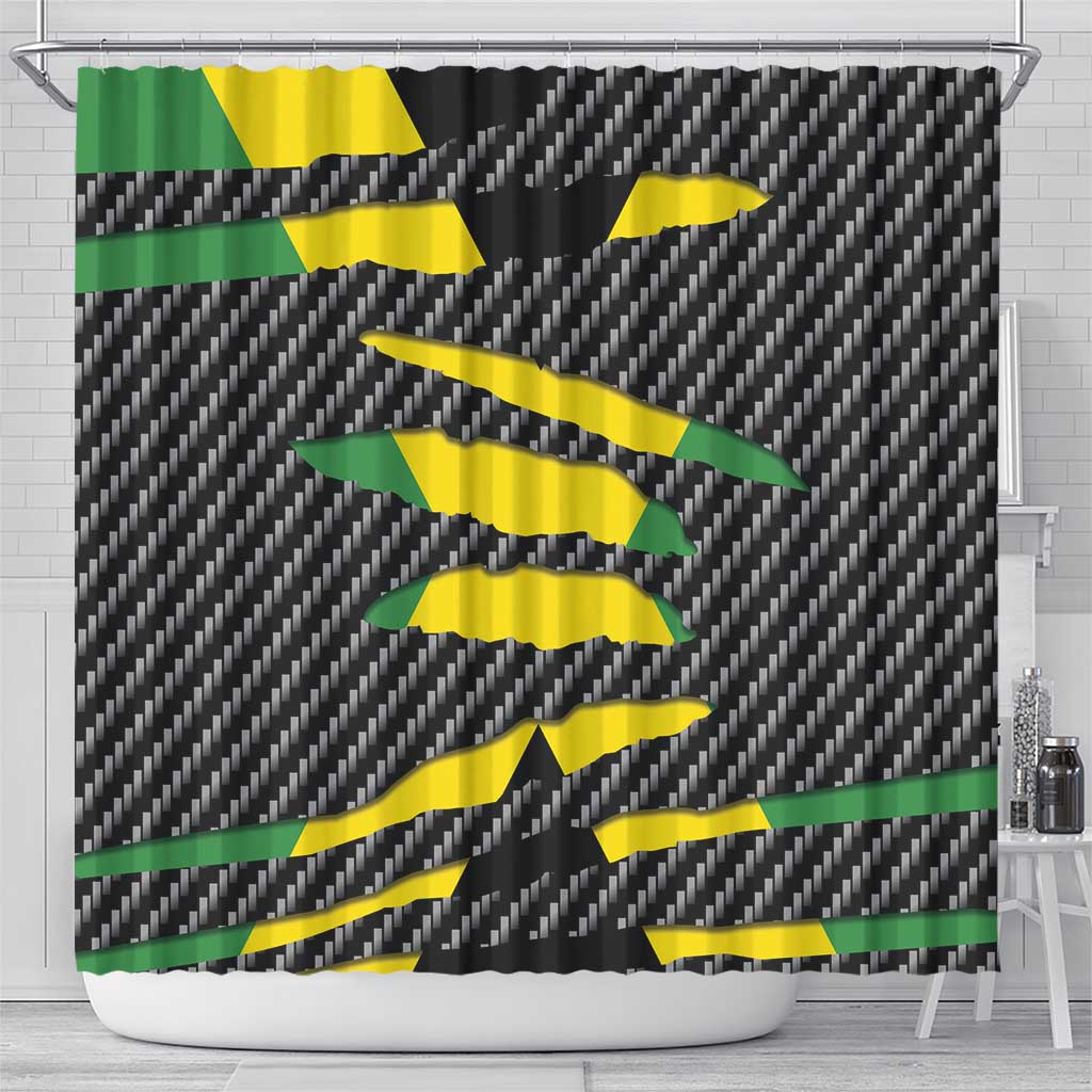 Jamaica Beast Shower Curtain Ripped Flag Graphic - Wonder Print Shop