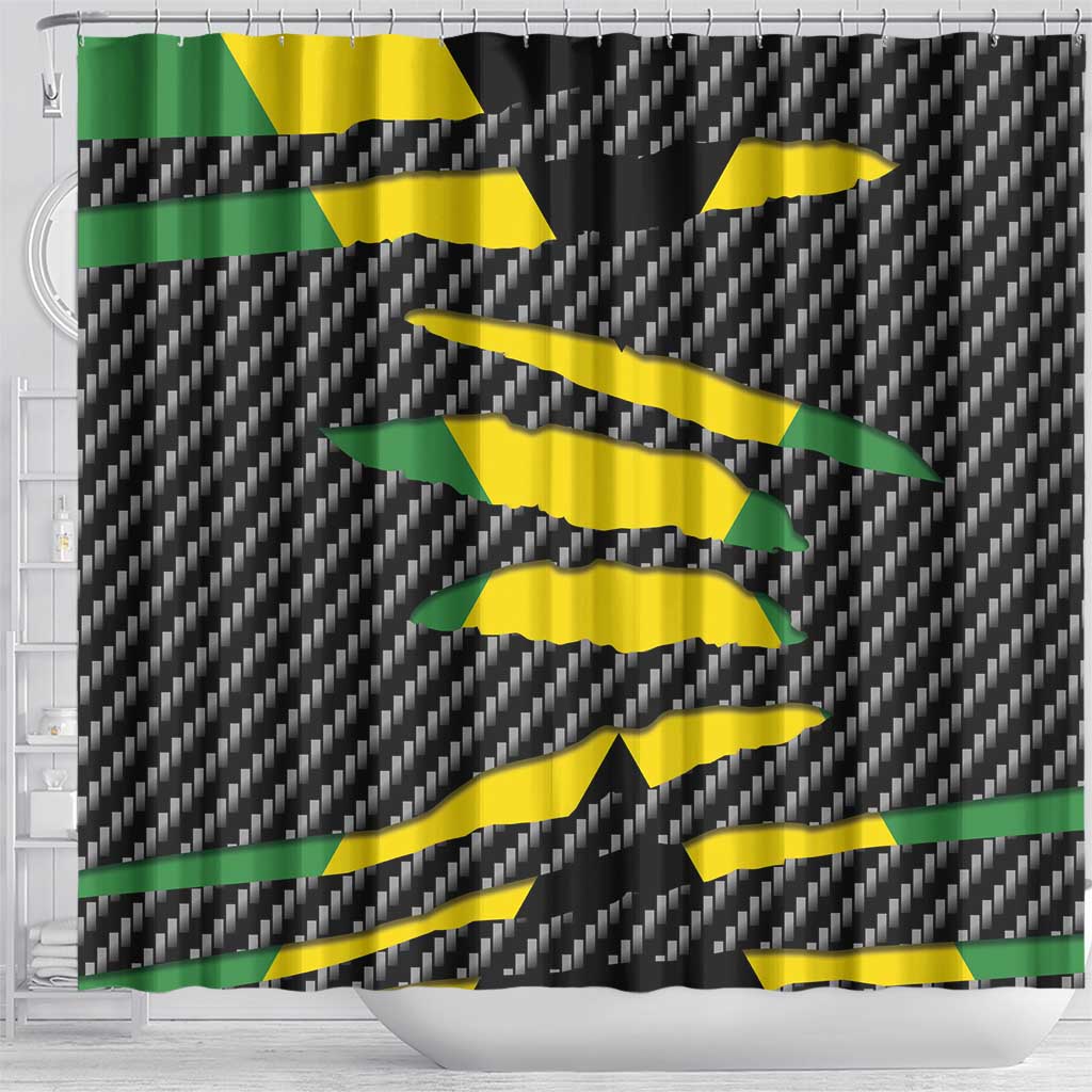 Jamaica Beast Shower Curtain Ripped Flag Graphic - Wonder Print Shop
