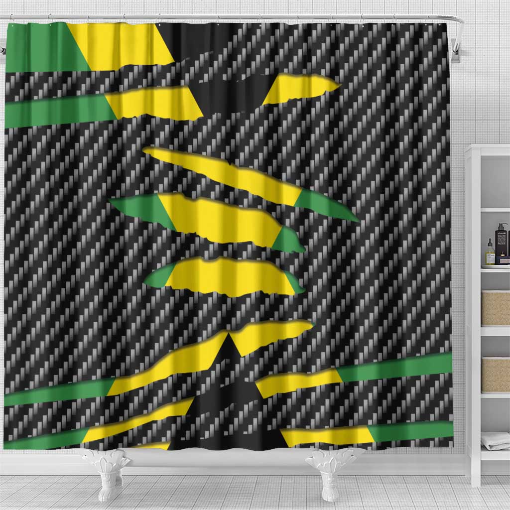 Jamaica Beast Shower Curtain Ripped Flag Graphic - Wonder Print Shop