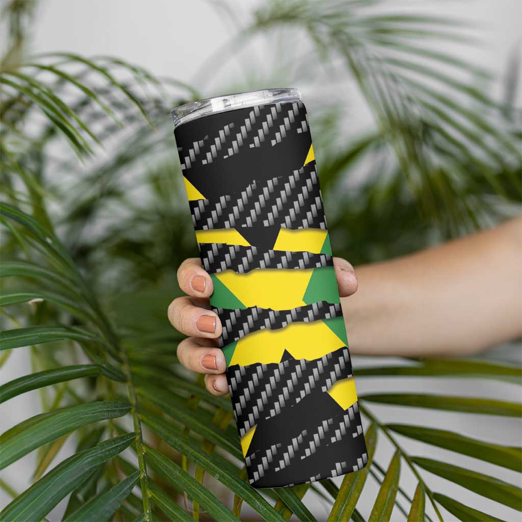 Jamaica Beast Skinny Tumbler Ripped Flag Graphic - Wonder Print Shop