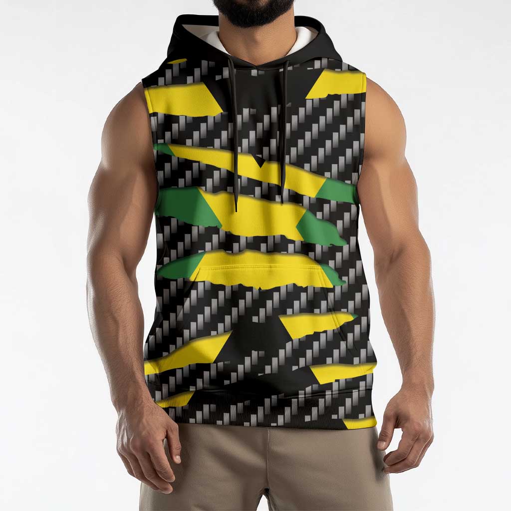 Jamaica Beast Sleeveless Hoodie Ripped Flag Graphic - Wonder Print Shop