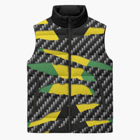 Jamaica Beast Sleeveless Puffer Jacket Ripped Flag Graphic - Wonder Print Shop