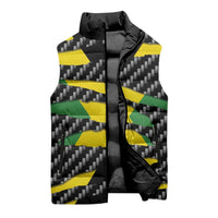 Jamaica Beast Sleeveless Puffer Jacket Ripped Flag Graphic - Wonder Print Shop