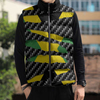 Jamaica Beast Sleeveless Puffer Jacket Ripped Flag Graphic - Wonder Print Shop