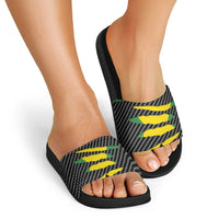 Jamaica Beast Slide Sandals Ripped Flag Graphic - Wonder Print Shop