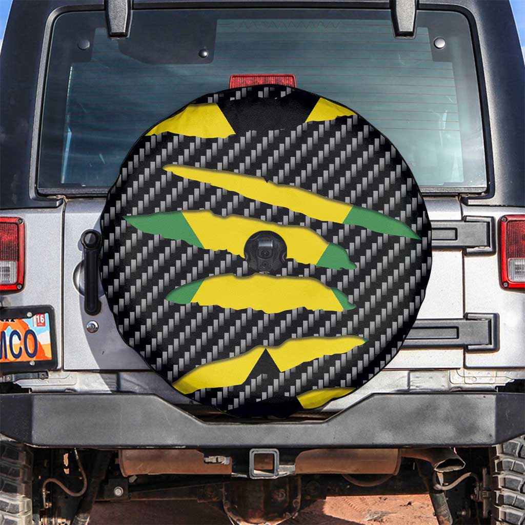 Jamaica Beast Spare Tire Cover Ripped Flag Graphic - Wonder Print Shop