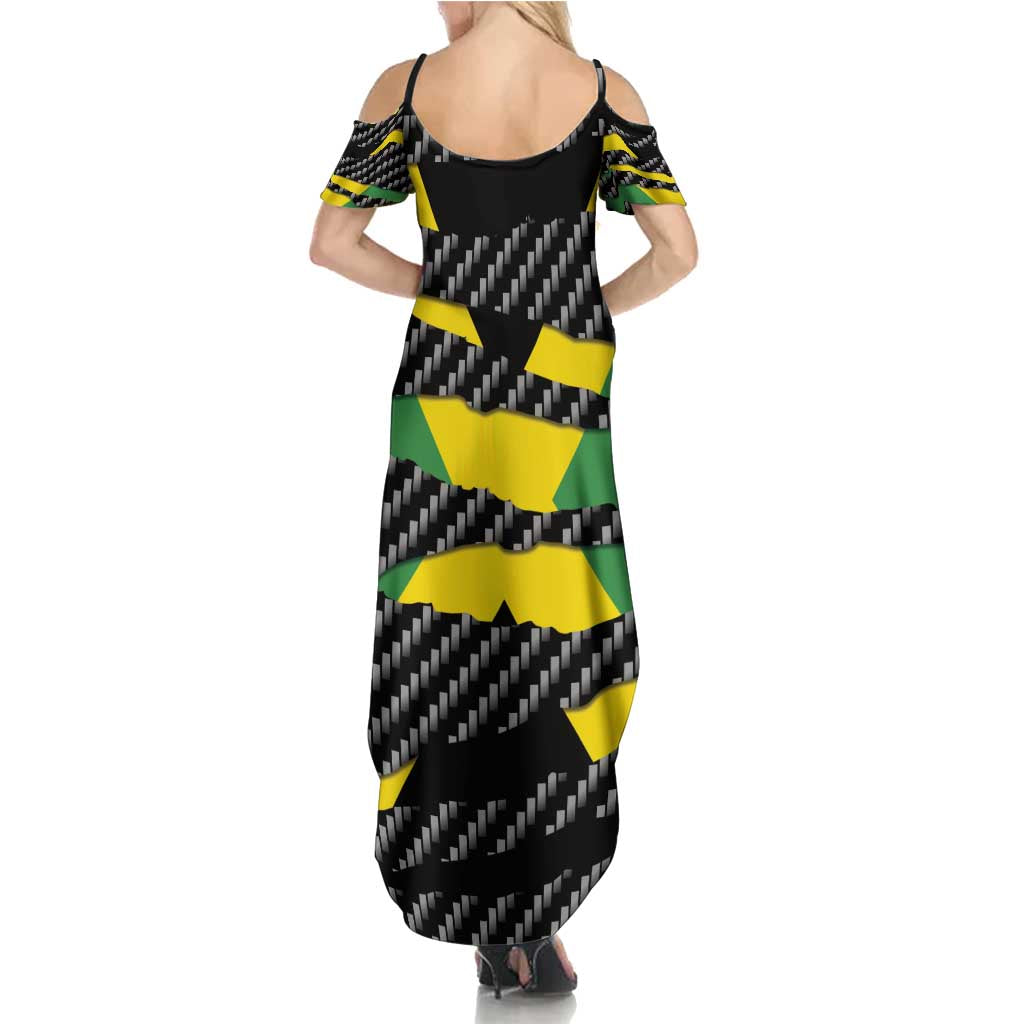Jamaica Beast Summer Maxi Dress Ripped Flag Graphic - Wonder Print Shop