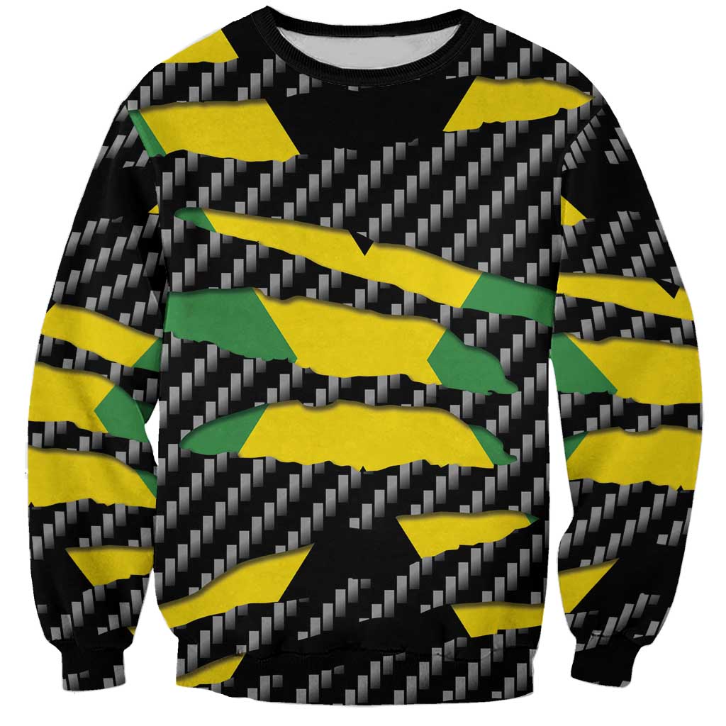 Jamaica Beast Sweatshirt Ripped Flag Graphic - Wonder Print Shop