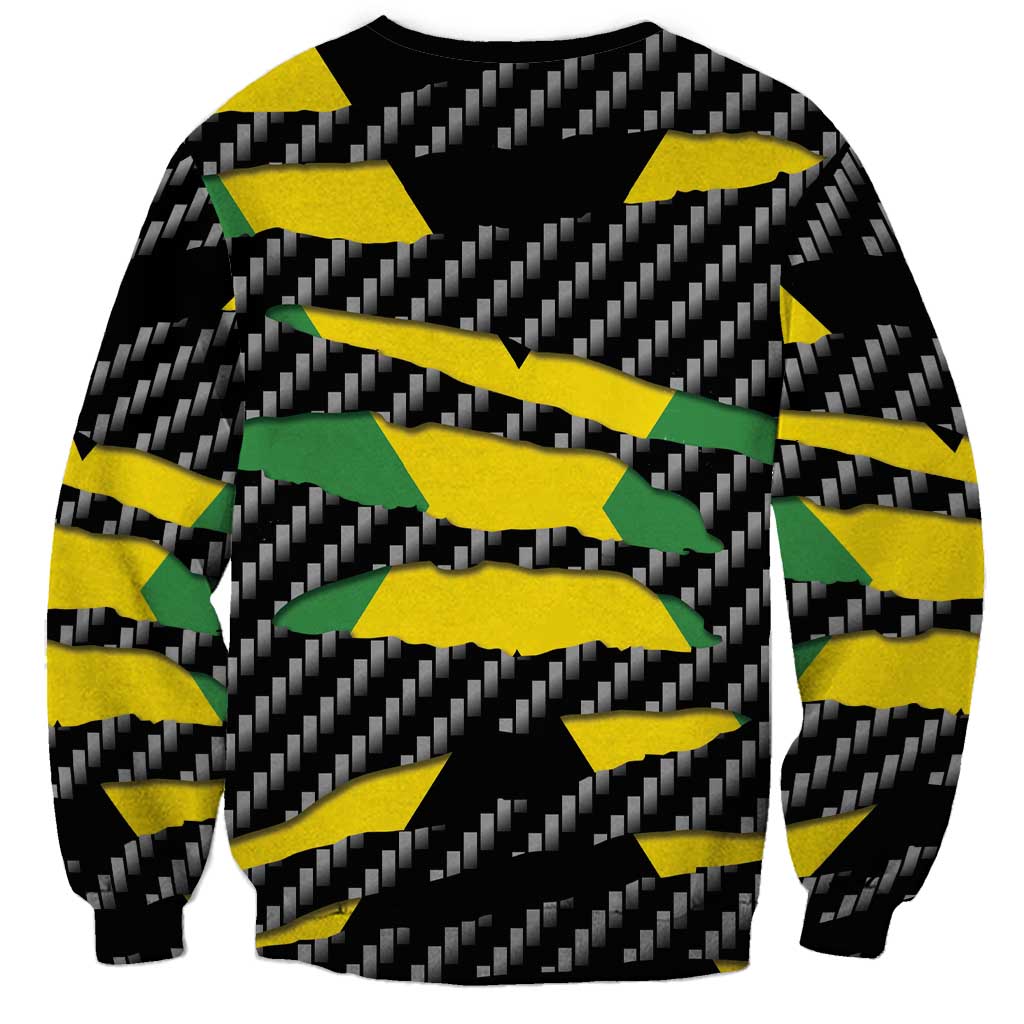 Jamaica Beast Sweatshirt Ripped Flag Graphic - Wonder Print Shop