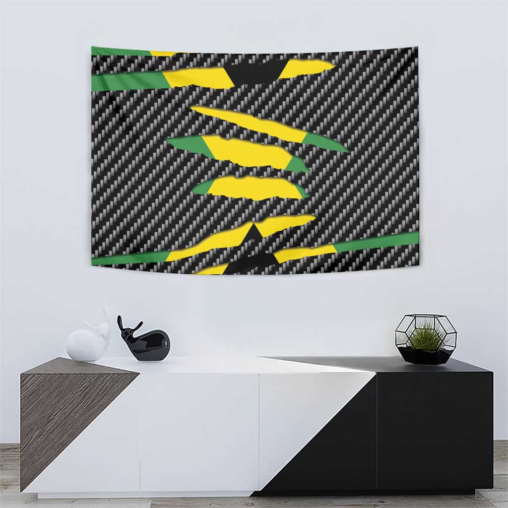 Jamaica Beast Tapestry Ripped Flag Graphic - Wonder Print Shop