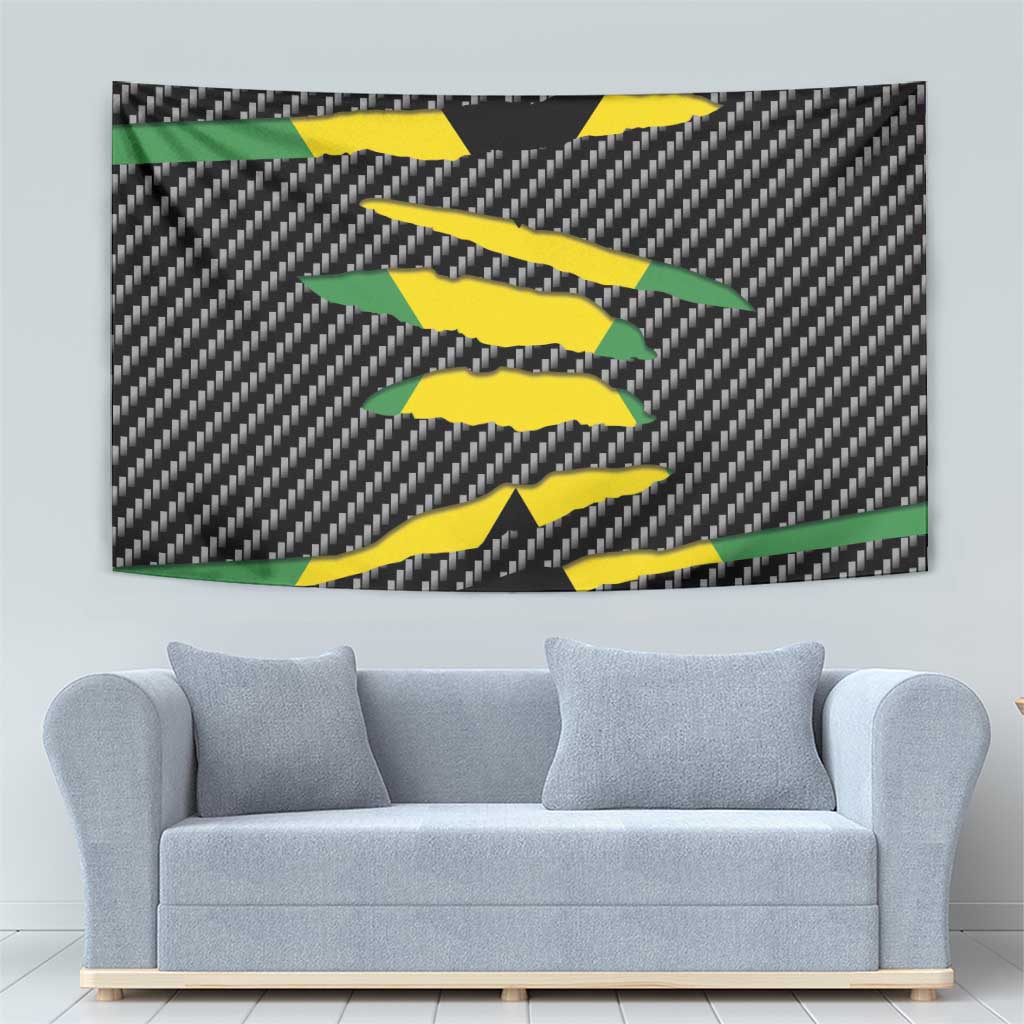 Jamaica Beast Tapestry Ripped Flag Graphic - Wonder Print Shop