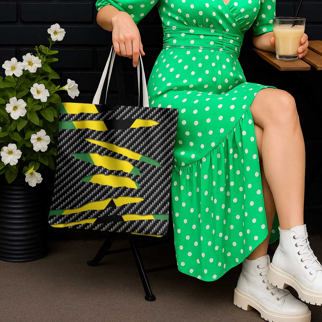 Jamaica Beast Tote Bag Ripped Flag Graphic - Wonder Print Shop