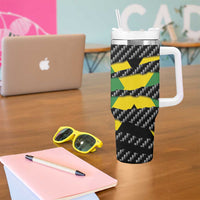 Jamaica Beast Tumbler With Handle Ripped Flag Graphic - Wonder Print Shop