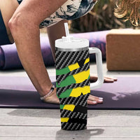 Jamaica Beast Tumbler With Handle Ripped Flag Graphic - Wonder Print Shop