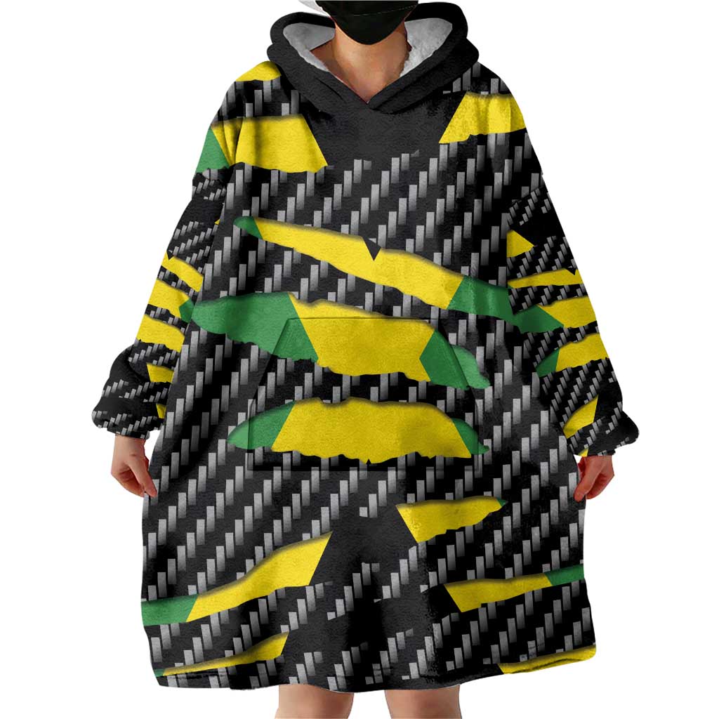 Jamaica Beast Wearable Blanket Hoodie Ripped Flag Graphic - Wonder Print Shop