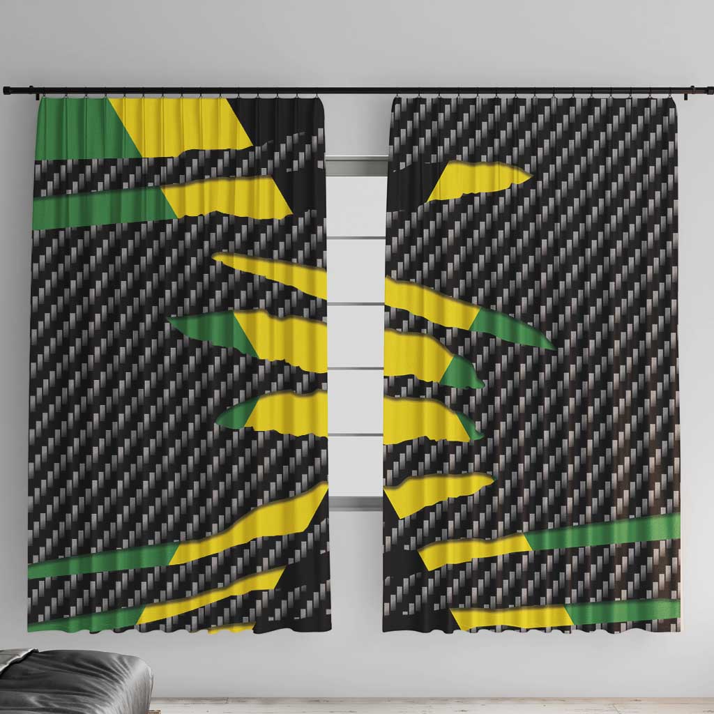Jamaica Beast Window Curtain Ripped Flag Graphic - Wonder Print Shop