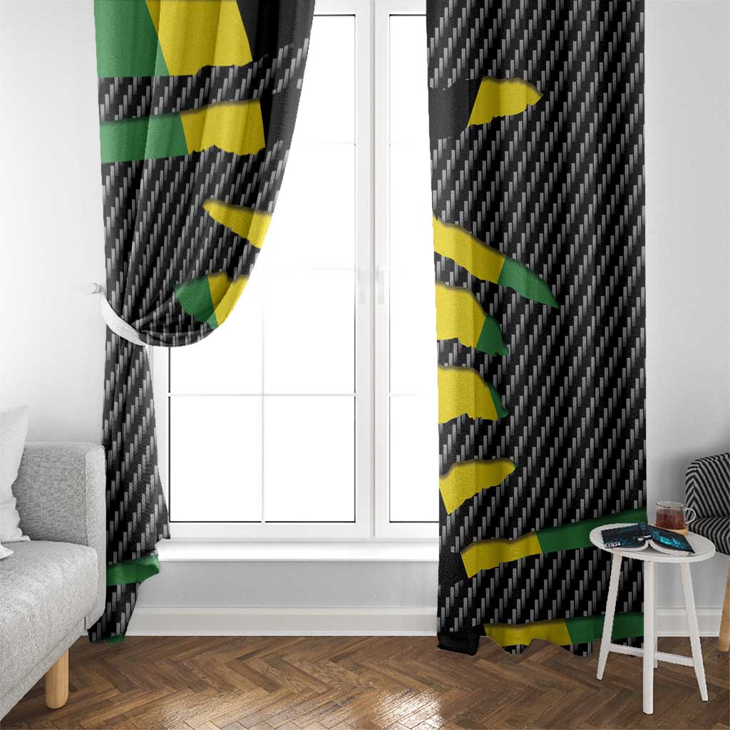 Jamaica Beast Window Curtain Ripped Flag Graphic - Wonder Print Shop
